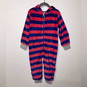 Boden Red and Blue Striped Kids Footie